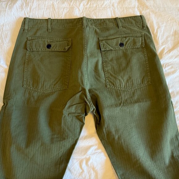 COE Studio Herringbone Pants in Olive Size 38 - Picture 6 of 8